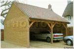 Hortons 2 bay post & beam oak style frame garage