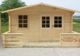 Log Cabin made with sawn flat timber