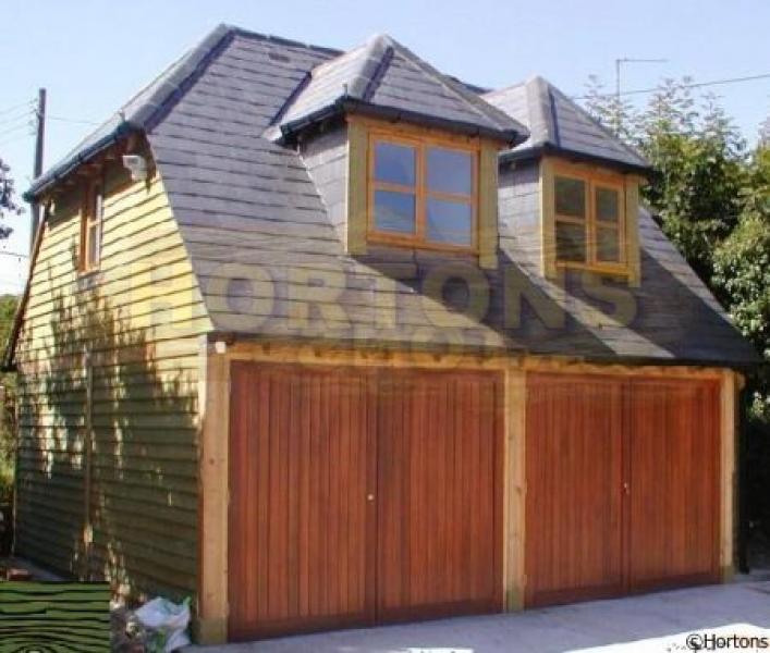 Post & Beam Lock jointed double room over timber garages - Click Image to Close