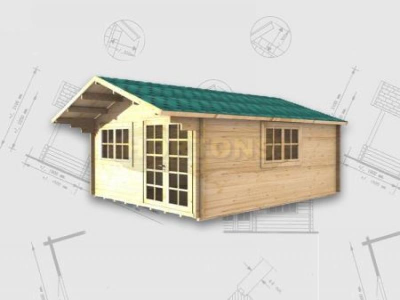Taylor 4 x 5 log cabin with strong 45mm wall logs - Click Image to Close