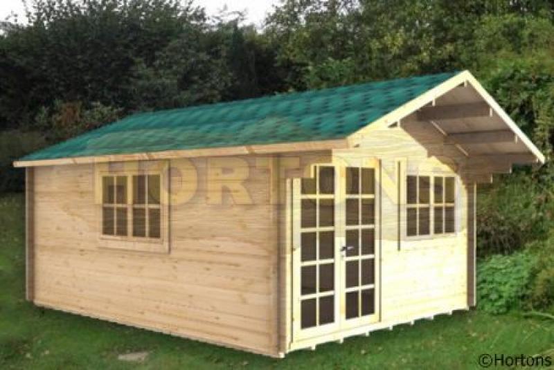 Taylor 4 x 5 log cabin with strong 45mm wall logs - Click Image to Close