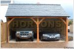 Hortons 2 bay post & beam oak style frame garage