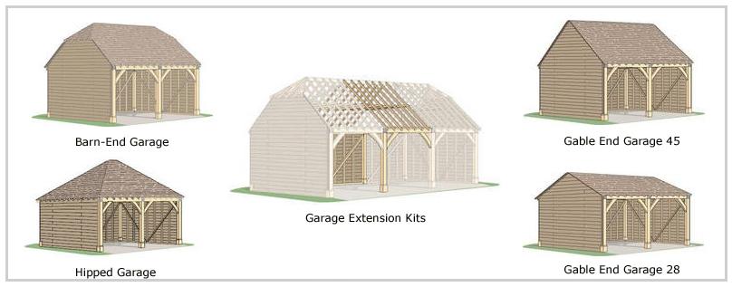 Hortons 2 bay post & beam oak style frame garage - Click Image to Close