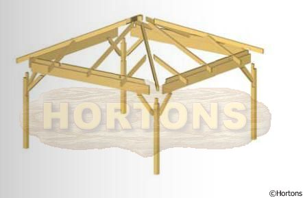 Helena 1 - 3x3m square timber gazebo