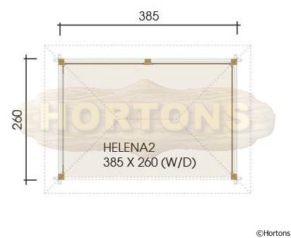 Helena 2 - 3.85x2.60m square gazebo