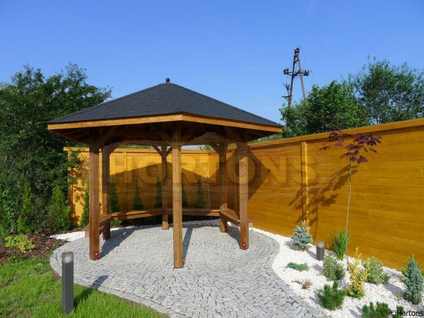 3m Helena 9 hexagonal wooden gazebo