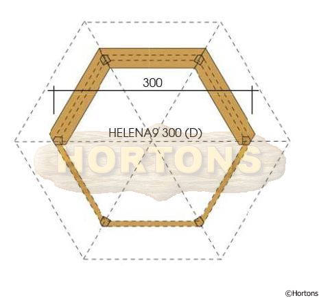 3m Helena 9 hexagonal wooden gazebo