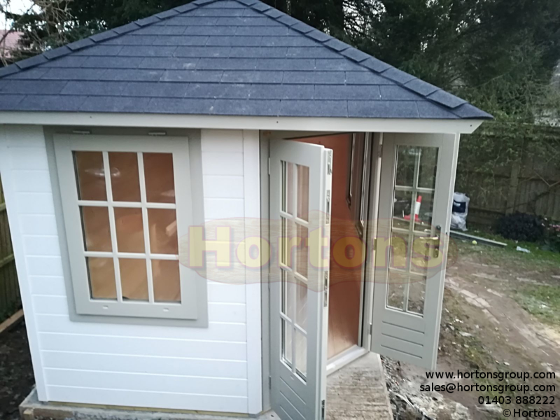 6mx2.4m 28mm Lugarde Prima Corner Summerhouse with side store