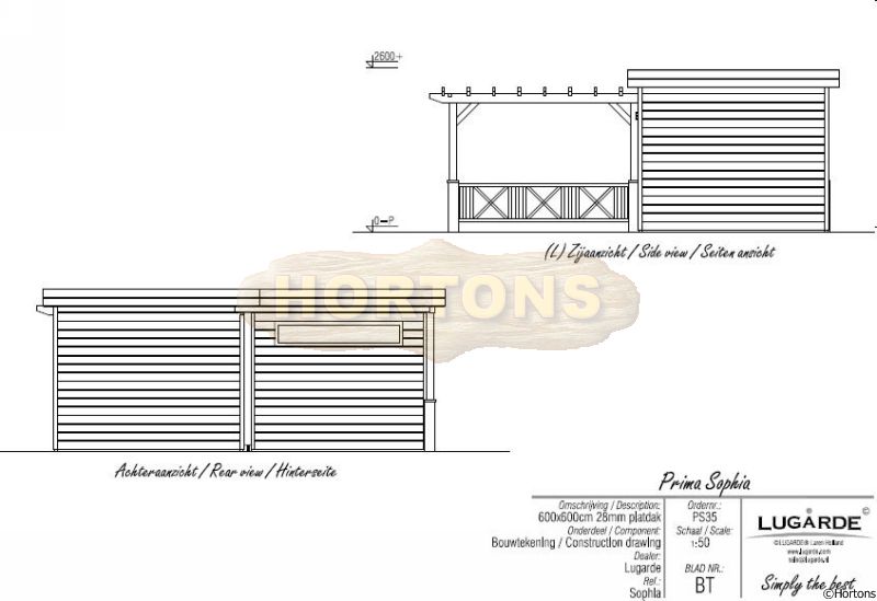 Sophia Pergola & summerhouse combination - 6m x 6m