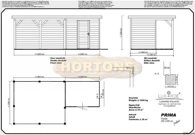 6x3m Lugarde Prima Jake Garden Room - Click Image to Close