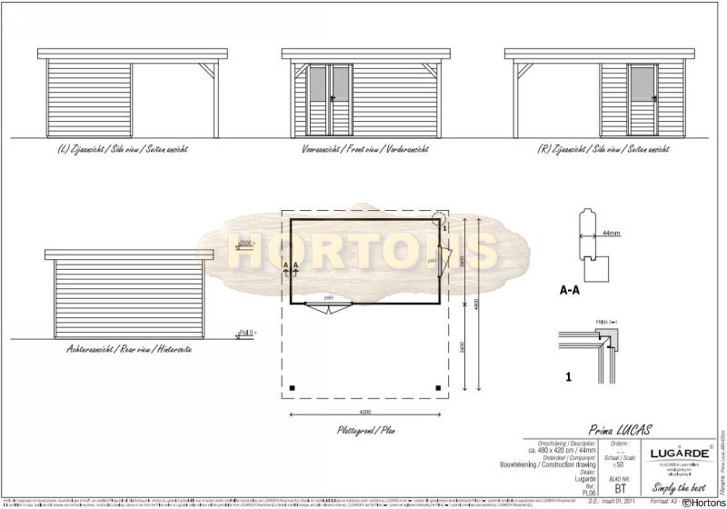 4.2 x 4.8m Lugarde Prima Lucas 44mm wall thickness - Click Image to Close