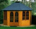 3.5 x 3m Oval Summerhouse Lugarde Prima Jasmine