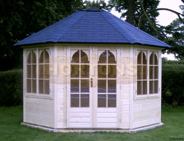 3.5 x 3m Oval Summerhouse Lugarde Prima Jasmine - Click Image to Close