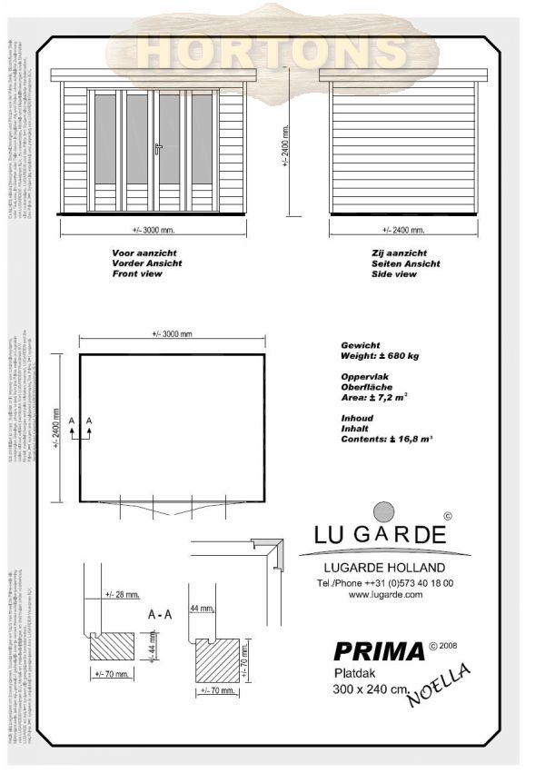 3.0 x 2.4m Lugarde Prima Noella