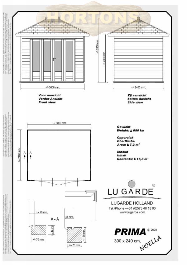 3.0 x 2.4m Lugarde Prima Noella