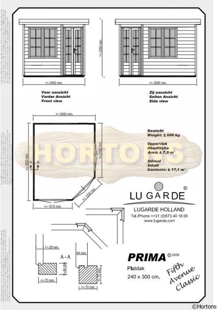 2.4 x 3m Lugarde Prima Fifth Avenue Classic - Click Image to Close