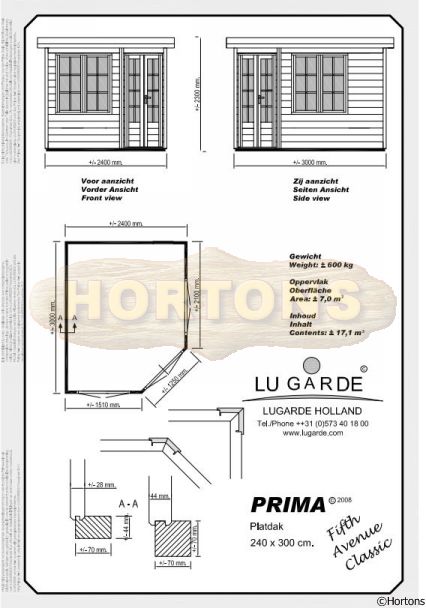 2.4 x 3m Lugarde Prima Fifth Avenue Classic