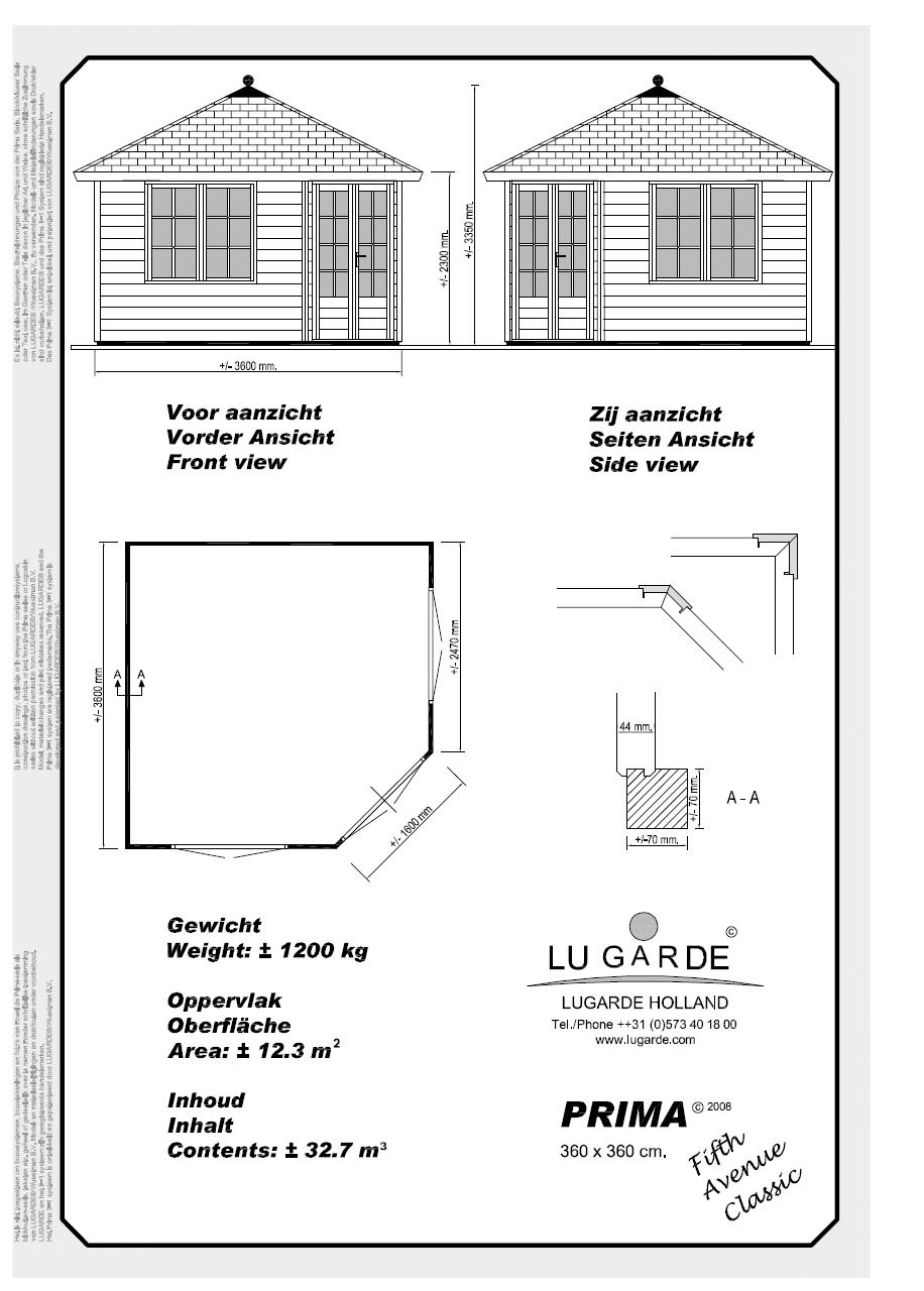 3.6 x 3.6m Lugarde Prima Fifth Avenue Modern