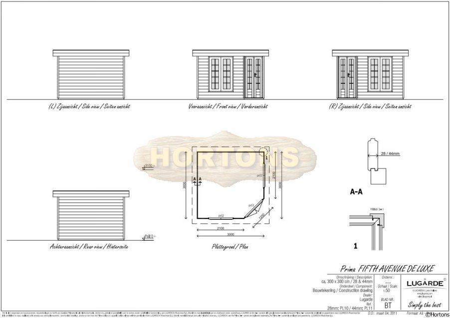 3x3 m Lugarde Prima Fifth Avenue De Luxe Corner unit - Click Image to Close