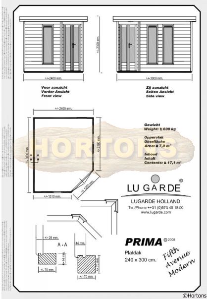 2.4 x 3.0m Lugarde Prima Fifth Avenue Modern - Click Image to Close