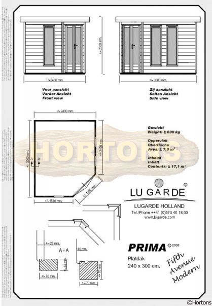 2.4 x 3.0m Lugarde Prima Fifth Avenue Modern