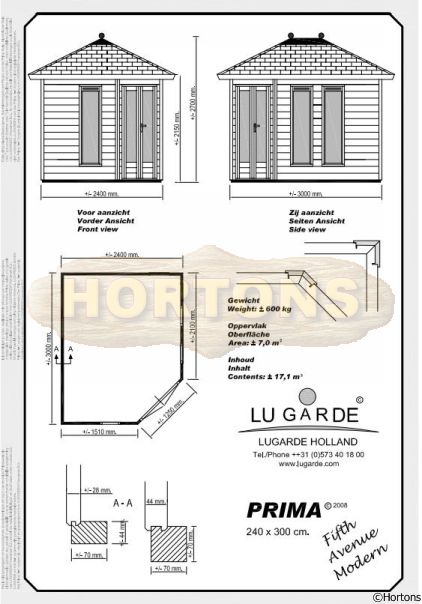 2.4 x 3.0m Lugarde Prima Fifth Avenue Modern