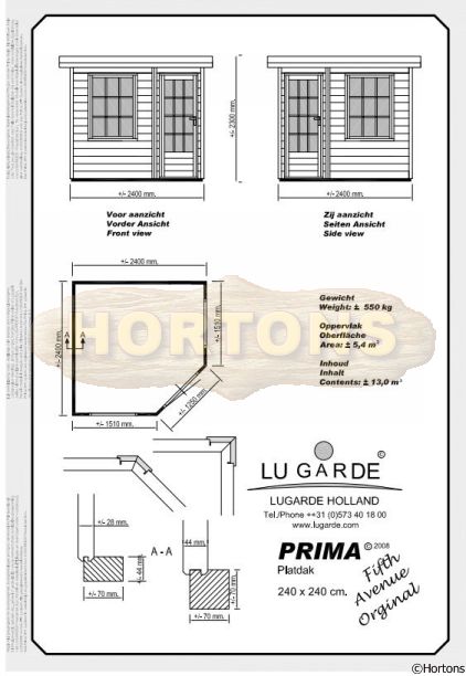 2.4 x 2.4m Lugarde Prima Fifth Avenue Original - Click Image to Close