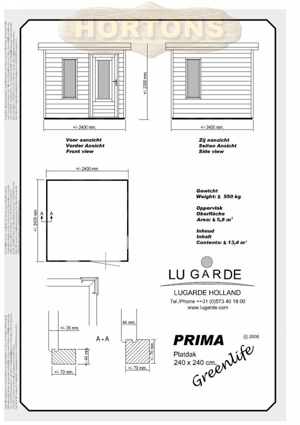 Lugarde Prima Greenlife 2.4 x 2.4m