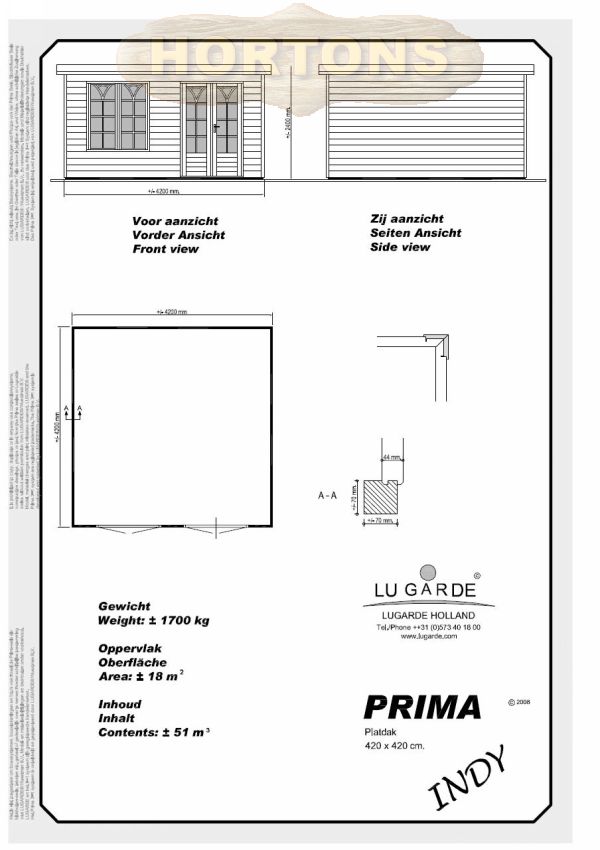 Lugarde Prima Indy 4.2 x 4.2m