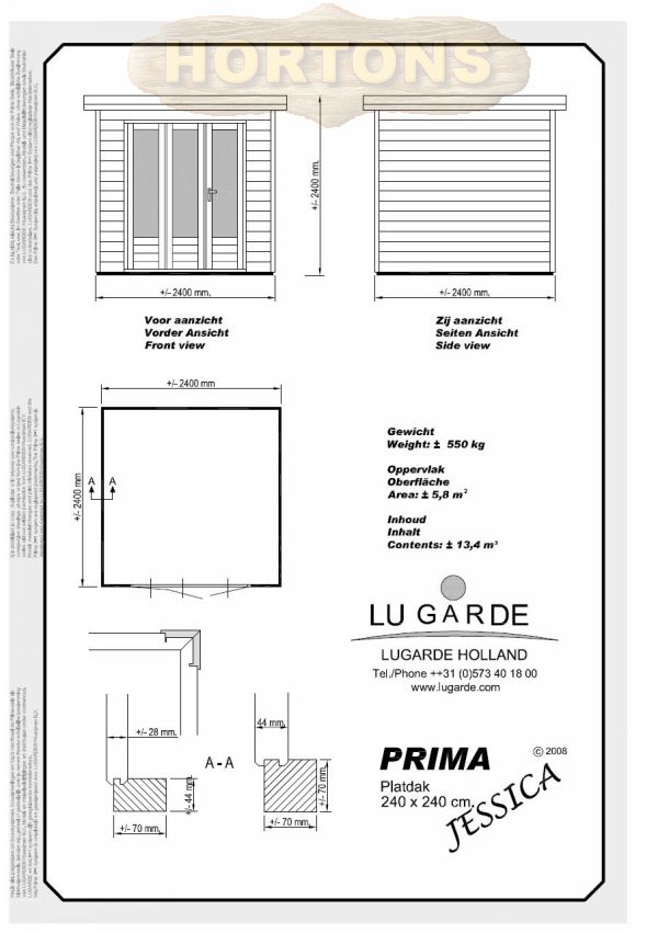 2.4 x 2.4m Lugarde Prima Jessica