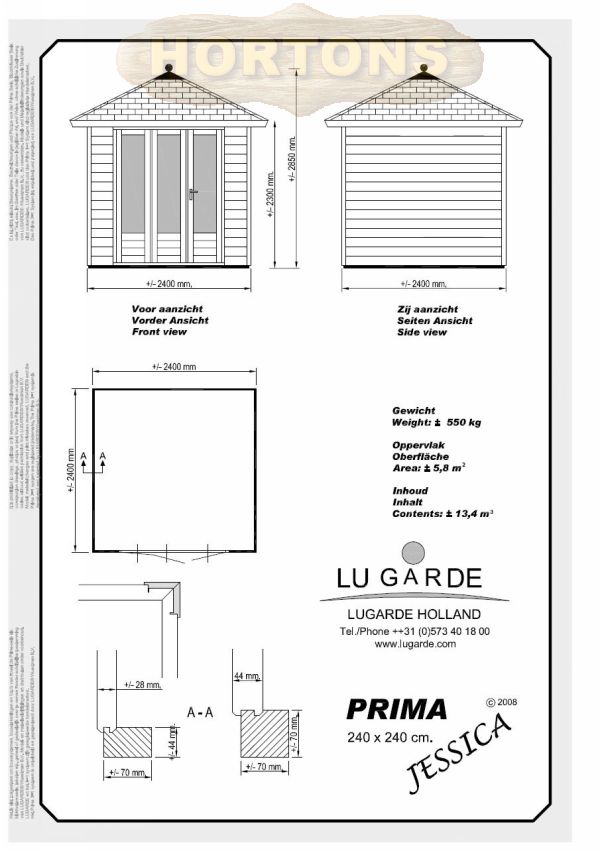 2.4 x 2.4m Lugarde Prima Jessica