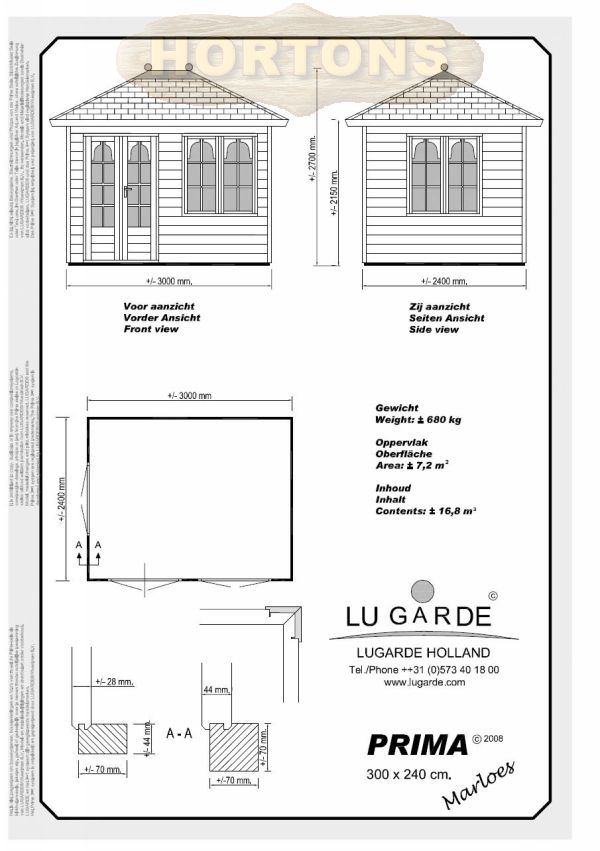 3.0 x 2.4m Lugarde Prima Marloes