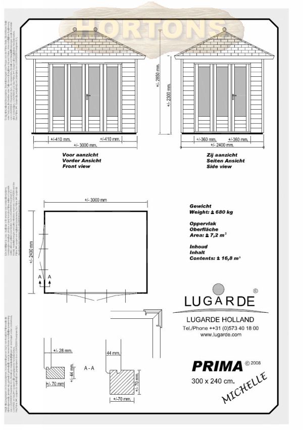 3.0 x 2.4m Lugarde Prima Michelle