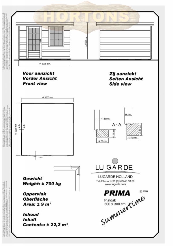 3x3m Lugarde Prima Summertime