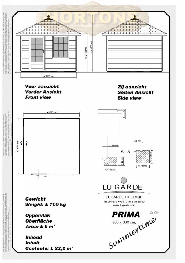 3x3m Lugarde Prima Summertime