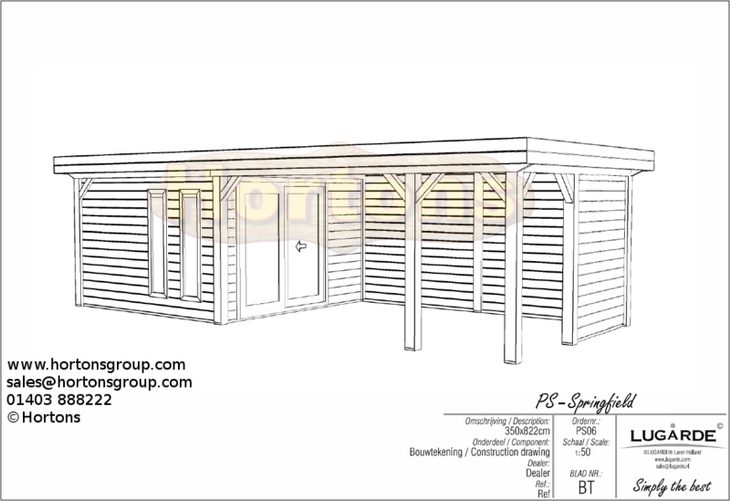 8.2 x 3.5m Lugarde PS13 Pro System Summerhouse