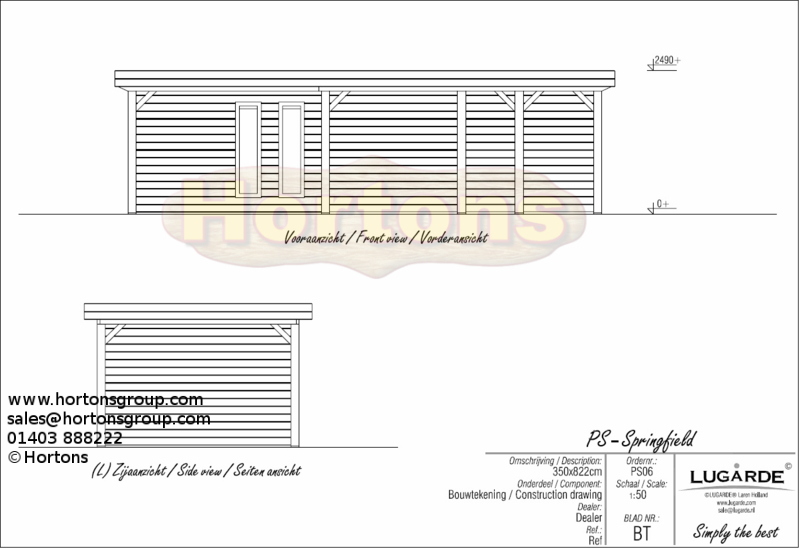 8.2 x 3.5m Lugarde PS13 Pro System Summerhouse