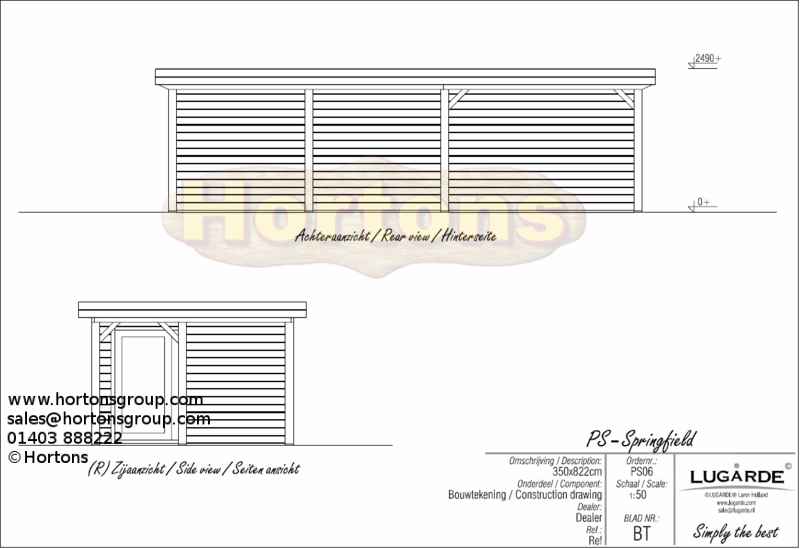 8.2 x 3.5m Lugarde PS13 Pro System Summerhouse