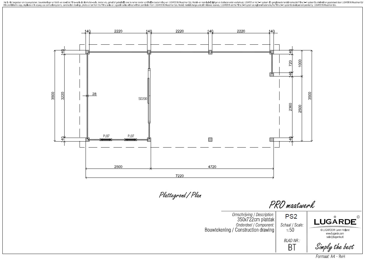 Lugarde Pro System PS2 Summerhouse