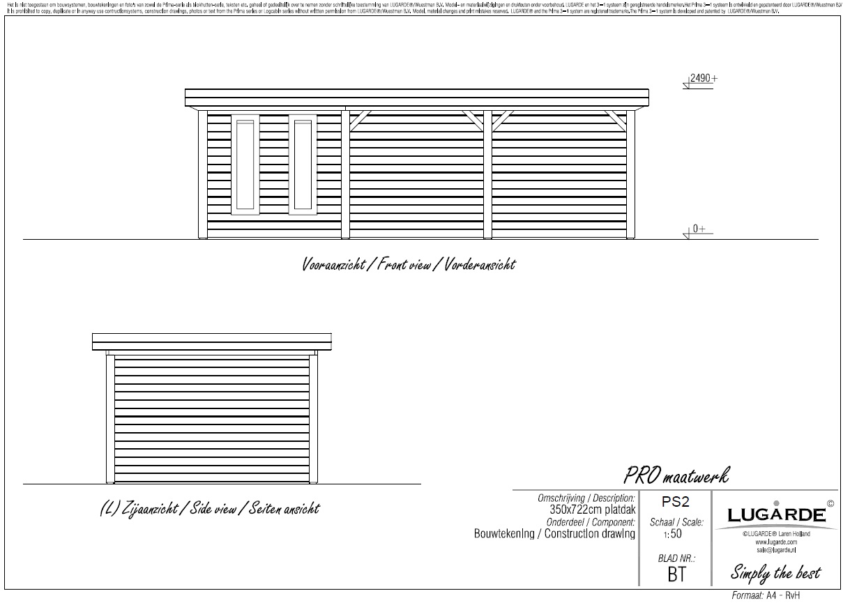 Lugarde Pro System PS2 Summerhouse