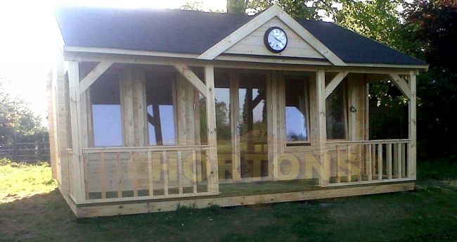 The Clubhouse 6x6m pavilion, 45mm wall log - Click Image to Close