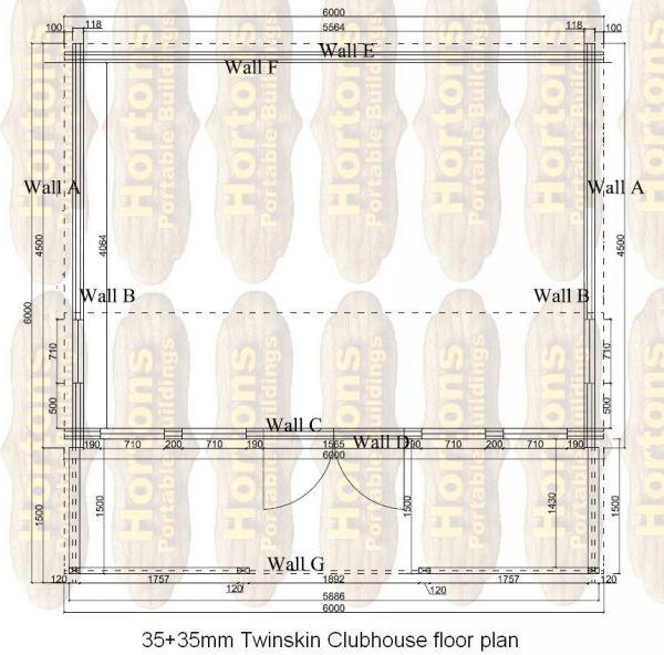 The Clubhouse 6x6m pavilion, 45mm wall log