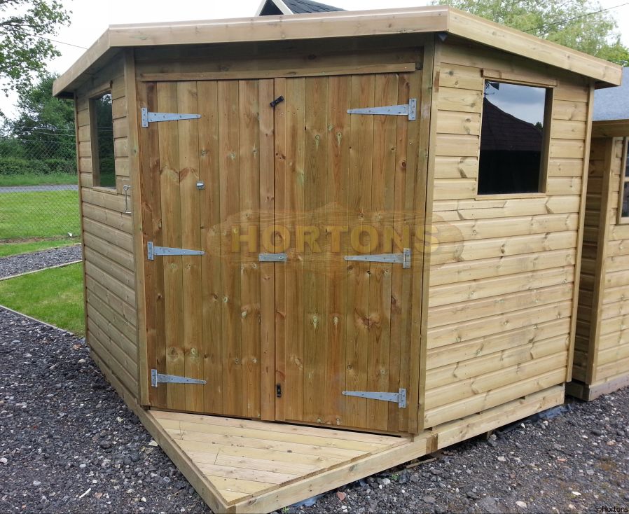 Corner Pent roof Shed - Click Image to Close