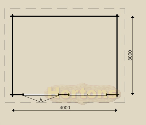 4m x 3m Woodpro Garden Cabin - 44mm logs