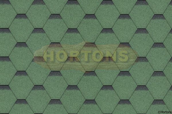 Heavy Duty Shaded Green Hexagonal Felt Shingles