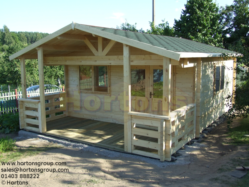 Surrey - 45mm Singleskin 5m x 6.8m log cabin