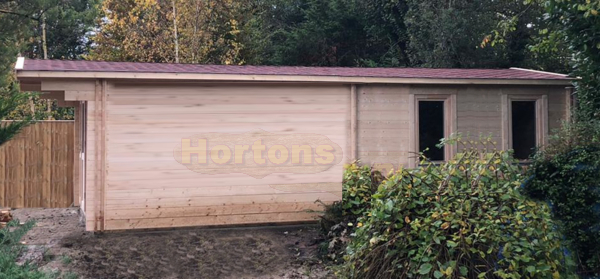 4m x 8m, 2 room Maldon log cabin - 45mm logs