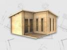 4x4 Alton L-shaped cabin, 28mm logs