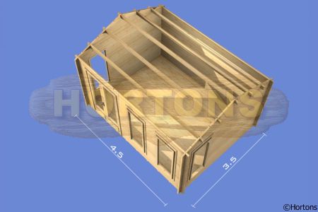 Andover 4.5x3.5m Log Cabin - 35mm wall thickness