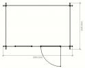 3x2m log cabin 28mm Haywards